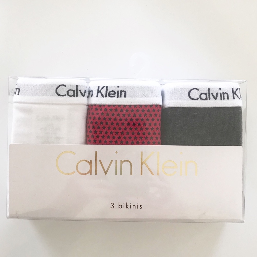 Calvin Klein | 3 pack bikini set stars gray white